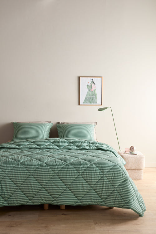 Ambiante Ohana - dekbed zonder overtrek (incl. 2 kussenslopen) - 140x200 cm - Groen - all year - wasbaar