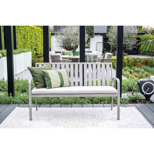 Pisa parkbank - aluminium - taupe - valley sand - vtwonen shop