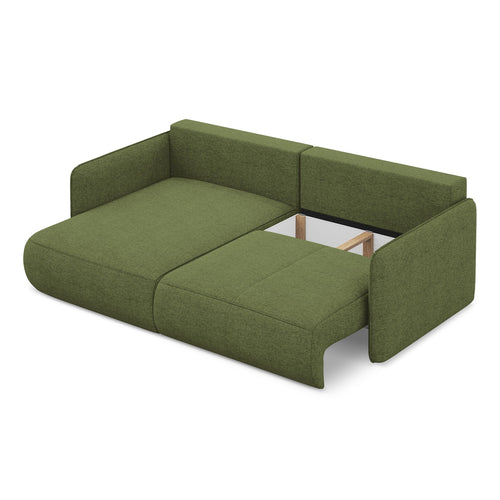 LaMiaSofa hoekbank links Palermo - chenille stof - flessengroen - 207x148x86