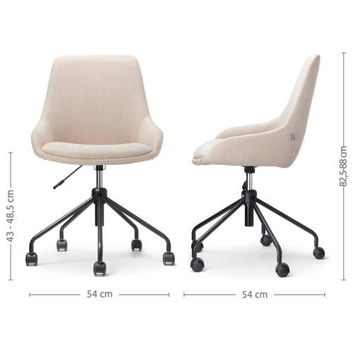 Nolon Nout-Isa Bureaustoel Beige - Stof - Zwart Onderstel - vtwonen shop