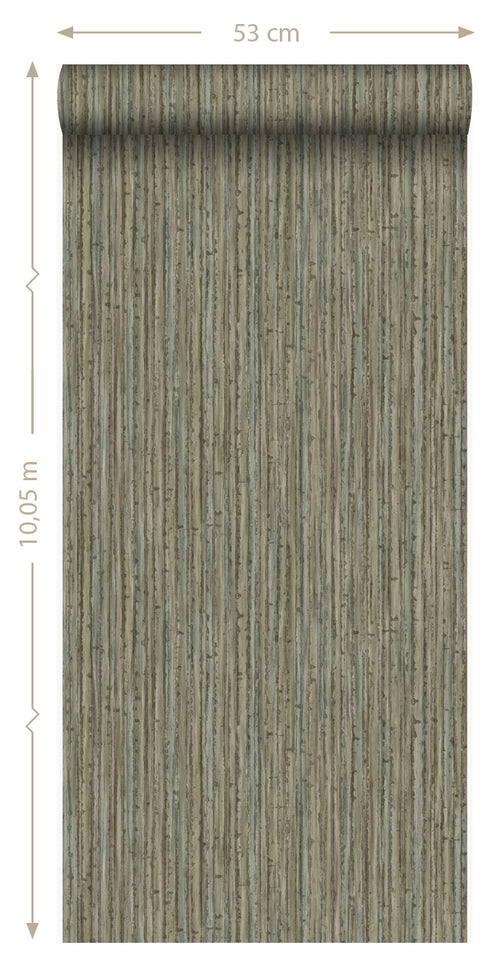 Origin Wallcoverings behang bamboe donker taupe - 53 cm x 10,05 m - 347405 - vtwonen shop