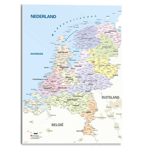 Reinders schilderij Schoolkaart Nederland - 140x100cm