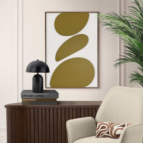 Reinders Organic Pebbles - vintage green schilderij 3d art -  groen - woonkamer - 70x50cm