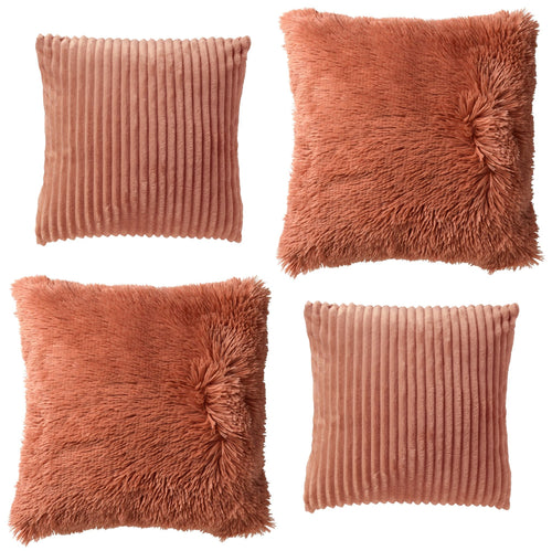 KUSSENSET - 4-delig - Cosy Layers - 60x60 cm, 45x45cm - inclusief binnenkussens - roze