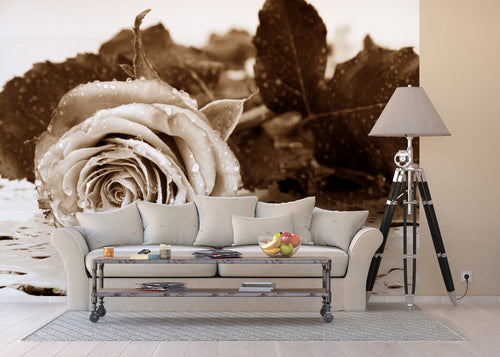 Sanders & Sanders fotobehang bloemen beige - 360 x 254 cm - 600367