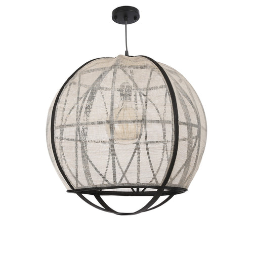 Mica Decorations Pella Hanglamp - H50 x Ø51 cm - Linnen - Off-white