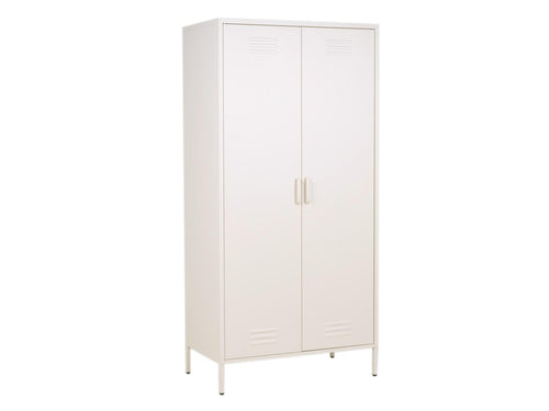 MaximaVida metalen kleding lockerkast Finn 90 x 50 x 185 cm ivoor - 8 schappen - vtwonen shop