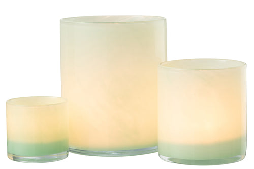 J-Line windlicht Jade - glas - lichtgroen - large - vtwonen shop