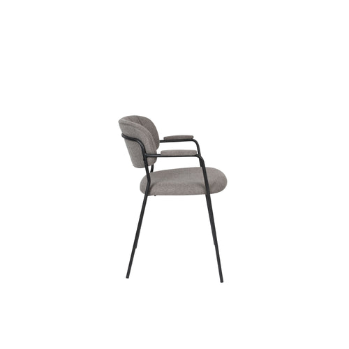 Housecraft Living Jolien Eetkamerstoelen armleuning Zwart/Grijs - Set van 2 - vtwonen shop