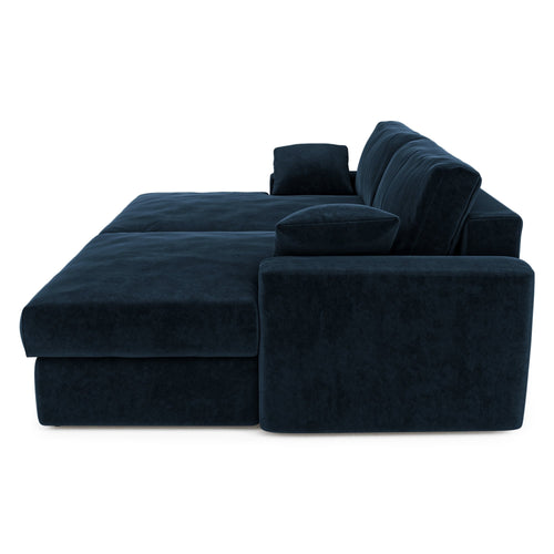 Premium Interiors - Sofa PLUM - fluweel middernachtblauw 260cm