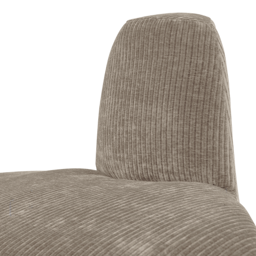 WOOOD eetbank hoek rond rugleuning Mojo Base - Rib - Donkerzand - 83x76x76