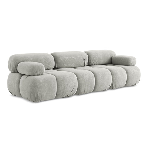 LaMiaSofa 3-zits bank Sanremo - chenille stof - lichtgrijs - 285x96x70
