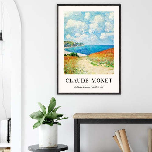 Artfulprints Poster Claude Monet - Path in the weath at Pourville   - 30x40 cm - Blauw