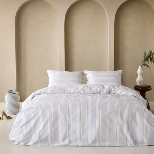 Walra - Dekbedovertrek Remade Striped Harmony - 200x220 cm - Off White / Blauw