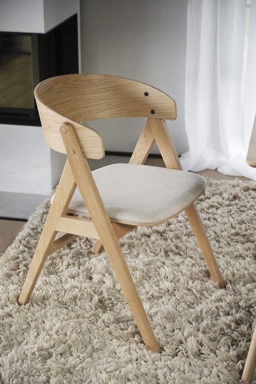 Rowico Home Waterton Houten Eetkamerstoel Naturel - Beige Zitting - vtwonen shop