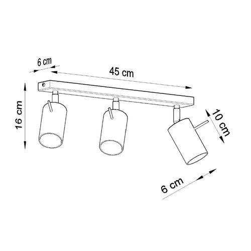 Sollux Lighting Plafondlamp RING 3 chroom - 45x6x16cm