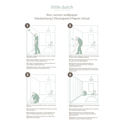 Little Dutch vliesbehang kinderkamer Blueberry Leaves 10mx52cm - vtwonen shop