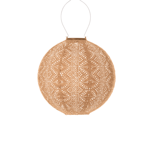 Lumiz solar lampion lace rond - 30 cm - abrikoos