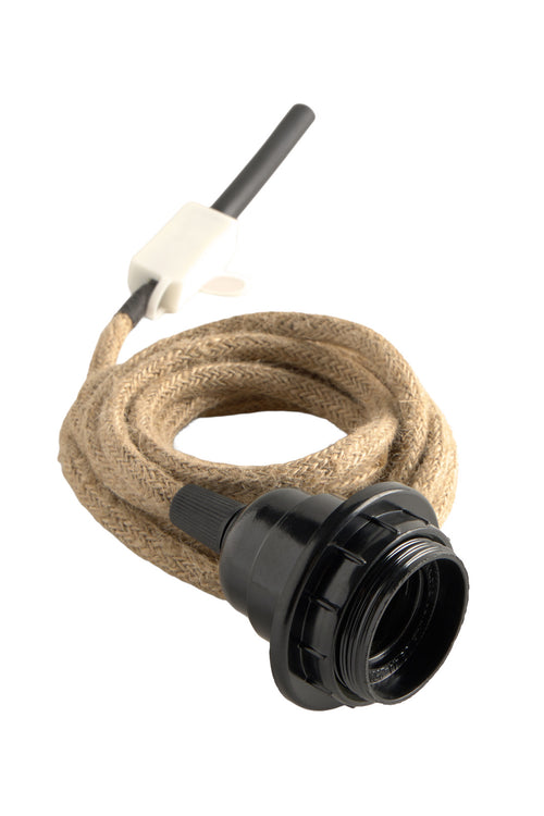 Calma House Jutekabel met E27-lampfitting en aansluitdoos Cable - Naturel - E27 225