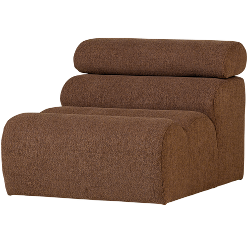 WOOOD 1-zits element bank Novi - Polyester - Mokkabruin - 86x82x113