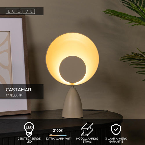 Lucide tafellamp CASTAMAR - Geïntegreerde LED - Taupe