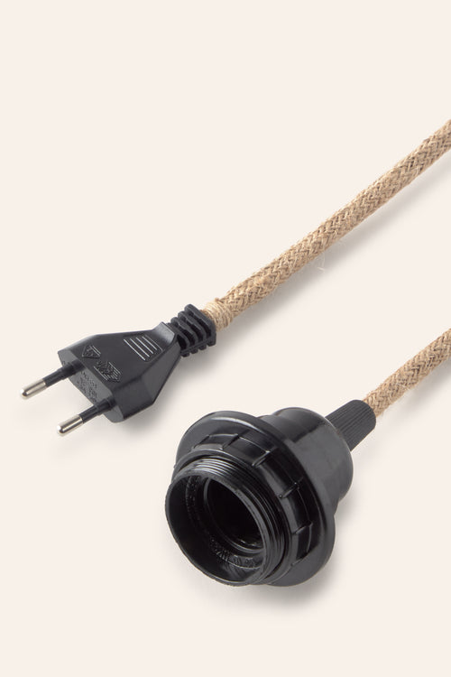 Calma House Jutekabel met E27-lampfitting en CE-stekker Cable - Naturel - E27 250