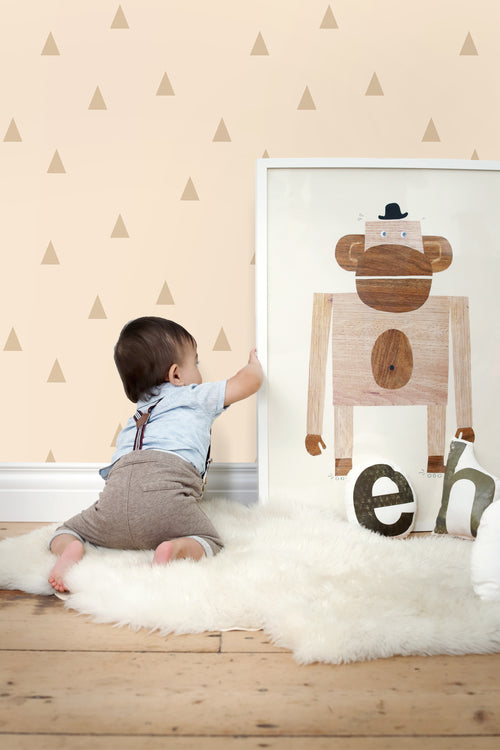 ESTAhome behang grafische driehoeken beige - 53 cm x 10.05 m - 139725 - vtwonen shop