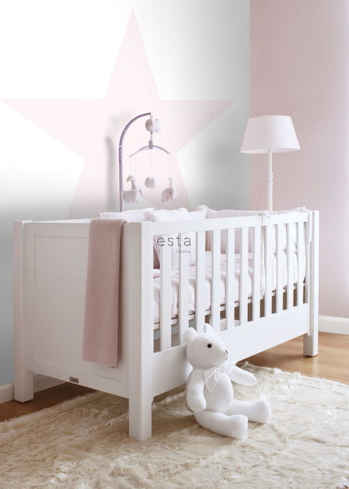 ESTAhome fotobehang grote ster licht roze - 186 x 279 cm - 158851 - vtwonen shop