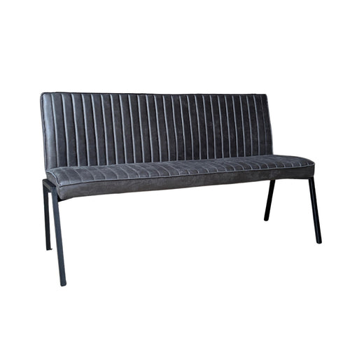 Starfurn Eetkamerbank Tivoli - Antraciet Leer - 155x56x88cm