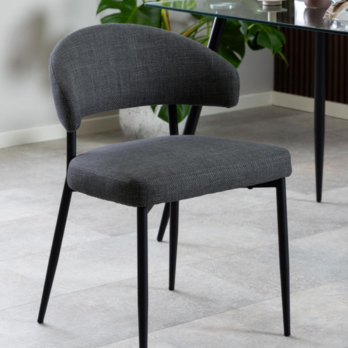 Rebellenclub Eetkamerstoel Eldor - Set Van 2 - Donker Grijs - vtwonen shop