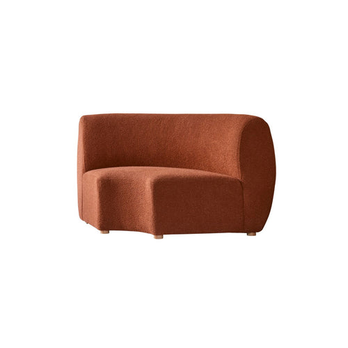 Tikamoon Modulaire hoekfauteuil van massief acaciahout en terracotta stof - Terracotta - vtwonen shop