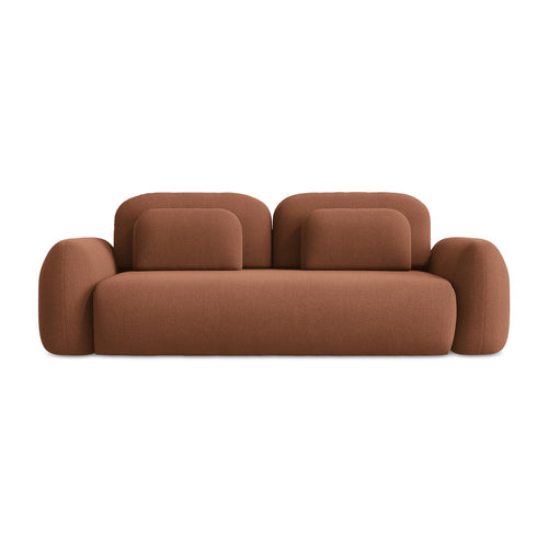 LaMiaSofa 3-zits slaapbank Ferretti - bouclé - terracotta - 266x121x95