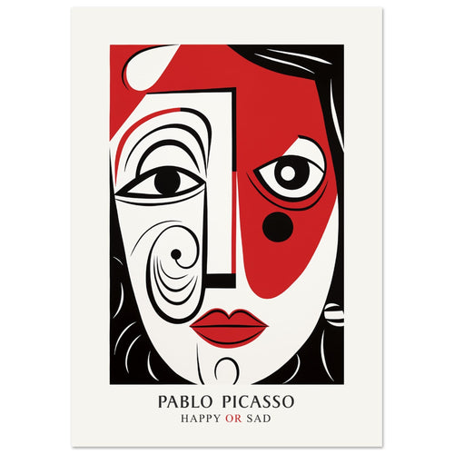 Artfulprints  Pablo Picasso - Happy or sad   poster A4 21x29.7 cm - vtwonen shop