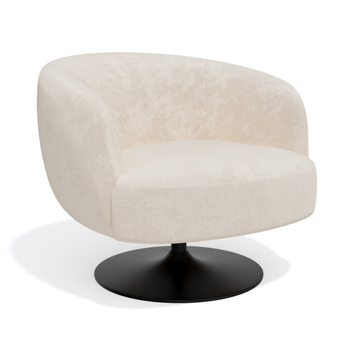 Sia Home - Fauteuil OSKA - Chenille fluweel - Crème - 77cm