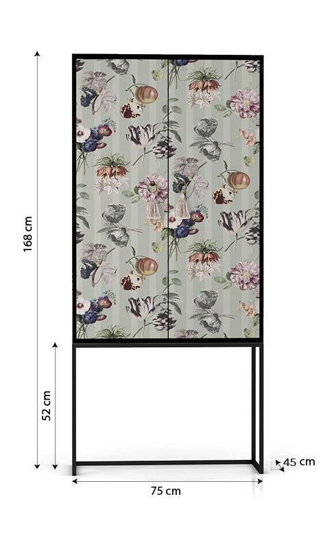 Kast dressoir met 2 deuren van MDF met CHAMPETRES patroon