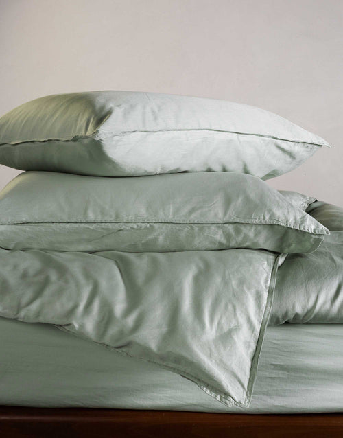 Essenza Minte dekbedovertrek - Eenpersoons – 140x200/220 cm - Dusty green
