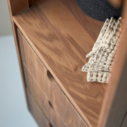 Tikamoon Massief notenhouten kolomkast - Donkerbruin