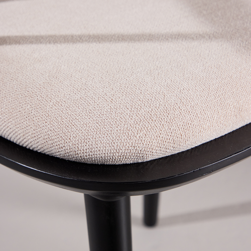 Nest living Paco Houten Eetkamerstoel Vast Zitkussen - Zwart - vtwonen shop