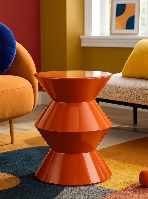 Mauro Ferretti Bijzettafel - ø37,5x45 cm - Glanzend oranje