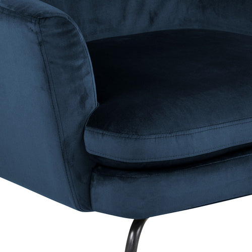 Lisomme Jez velvet fauteuil donkerblauw - vtwonen shop