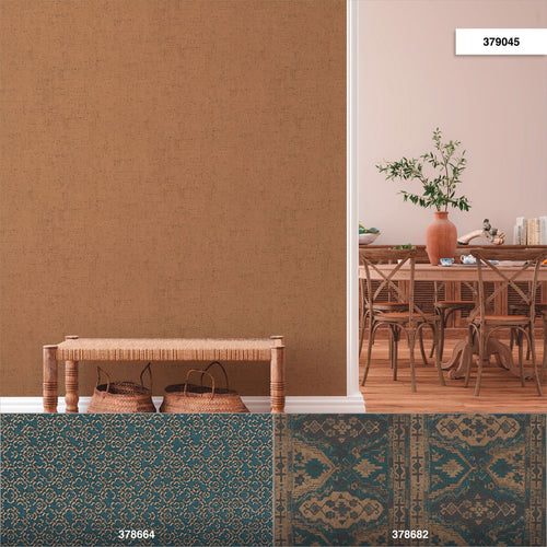Livingwalls behang effen oranje bruin - 53 cm x 10.05 m - AS-379045