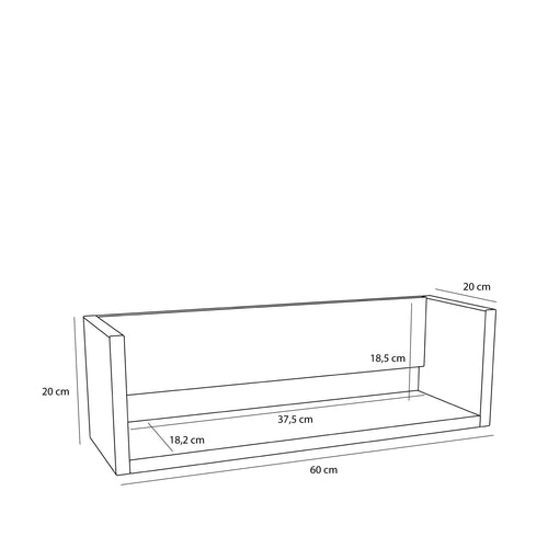 Hübsch plank Gap - mdf/eikenfineer - 64x20xh20cm