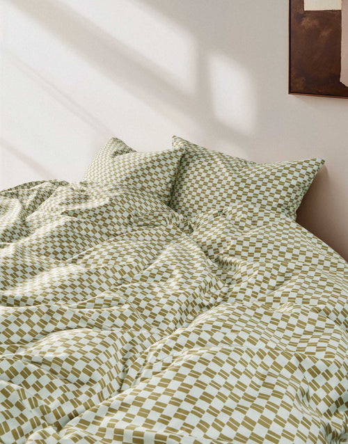 Marc O'Polo Svea dekbedovertrek - Lits-Jumeaux - 240x200/220 cm - Silvery green