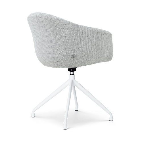 Nolon Nola-Otis Eetkamerstoel Grijs Melange - Draaibaar Wit Onderstel - vtwonen shop