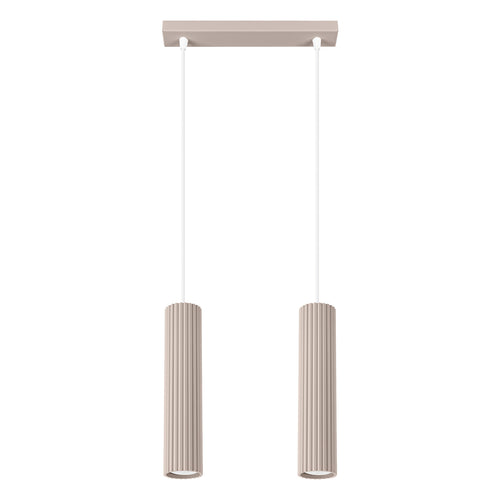 Sollux Lighting Hanglamp KARBON 2 taupe - 30x6,5x90cm