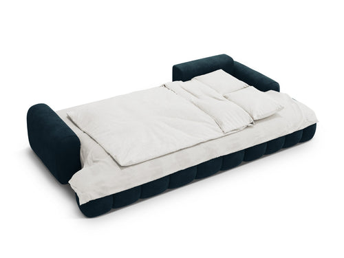 Cosmopolitan Design Converteerbare hoekbank rechts met opbergdoos Linz 3-zits, flueel diepe olie - 142x275x84cm