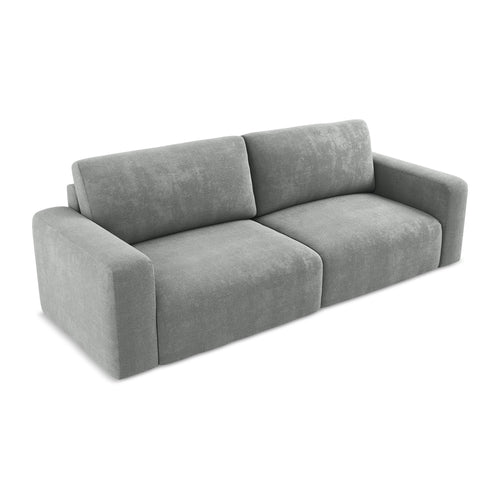 LaMiaSofa 3-zits slaapbank Ostia - chenille stof - grijs - 244x102x79