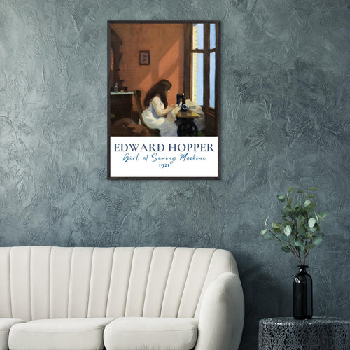 Artfulprints Poster Edward Hopper - Girl at sewing machine   - 70x100 cm - Meerkleurig
