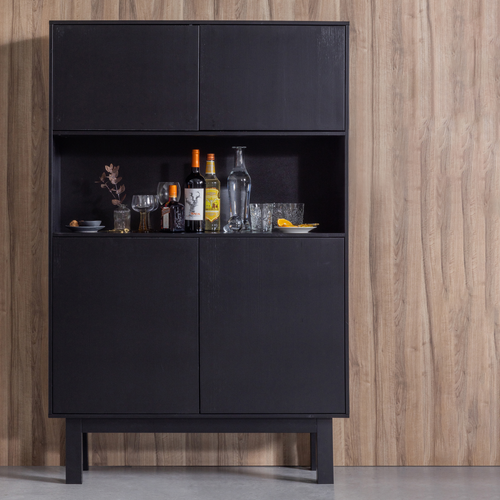 WOOOD buffetkast Finca - Grenen - Zwart - 170x110x40