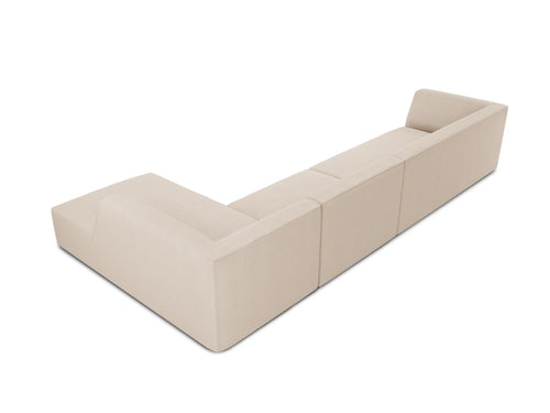 Micadoni rechter hoekbank Ruby 5-zits, structurele stof, beige - 180x366x69cm